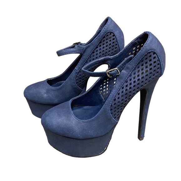 FRH Navy Platform Stiletto Heels Size 8 NEW - Picture 1 of 10